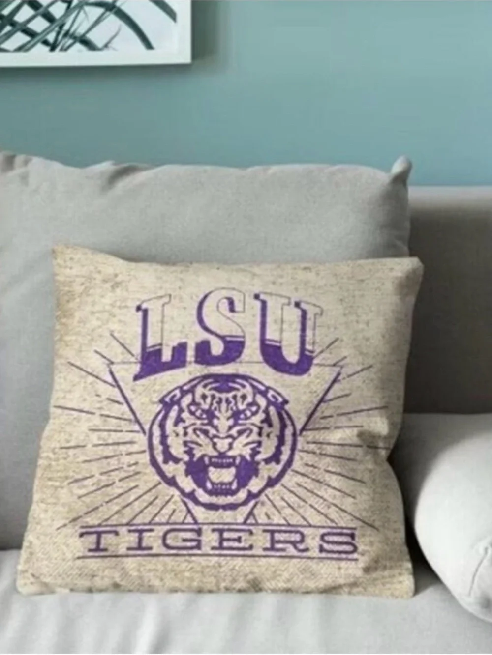 NWT! NCAA LSU TIGERS 26 X 26 WOVEN TAPESTRY Throw Pillow